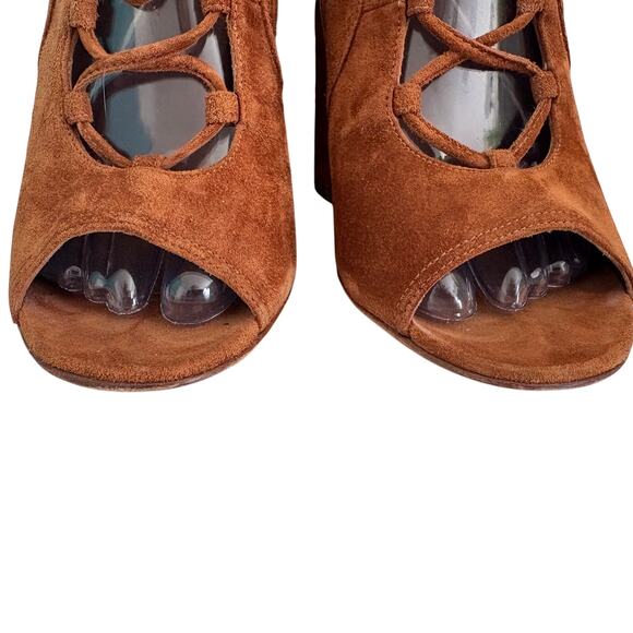 Laurence Dacade Couture Paris Suede LaceUp Bootie Block Heel - Picture 9 of 15